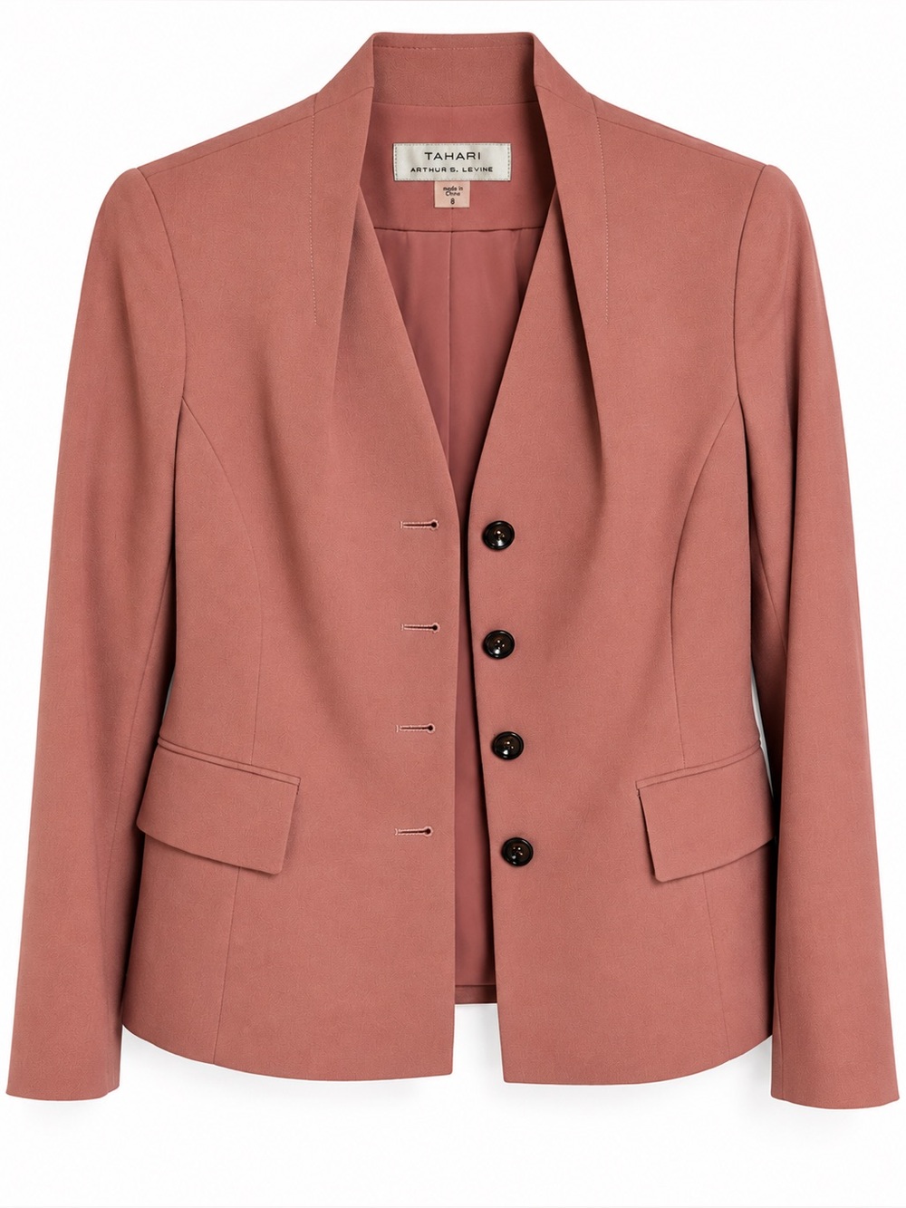 Tahari Arthur S. Levine 2-Piece Skirt Suit Dusty Rose — Size 8